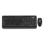 Adesso WKB-1320CB Antimicrobial Wireless Desktop Keyboard and Mouse, 2.4 GHz Frequency/30 ft Wireless Range, Black (ADEWKB1320CB) View Product Image
