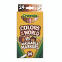 Crayola Colors of the World Washable Markers, Fine Bullet Tip, Assorted Colors, 24/Pack