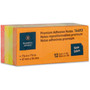 Business Source Premium Repostionable Adhesive Notes - 1 1/2" Flag/Note Width x 2" Flag/Note Length - Rectangle - Unruled - Neon - Self-adhesive, Repositionable, Solvent-free Adhesive