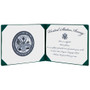 AbilityOne 7510007557077 SKILCRAFT Award Certificate Holder, 8.5 x 11, Army Seal, Green/Gold (NSN7557077) View Product Image