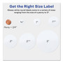 Avery Round Print-to-the Edge Labels with SureFeed, 2.5" dia, Glossy White, 90/PK (AVE22830) View Product Image