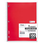 Mead Spiral Notebook, 1-Subject, Medium/College Rule, Randomly Assorted Cover Color, (100) 11 x 8 Sheets