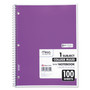 Mead Spiral Notebook, 1-Subject, Medium/College Rule, Randomly Assorted Cover Color, (100) 11 x 8 Sheets