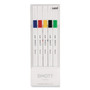 uniball EMOTT Porous Point Pen, Stick, Fine 0.4 mm, Assorted Ink Colors, White Barrel, 5/Pack