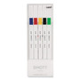 uniball EMOTT Porous Point Pen, Stick, Fine 0.4 mm, Assorted Ink Colors, White Barrel, 5/Pack (UBC24828) View Product Image