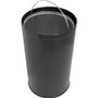Genuine Joe Push Open Round Top Receptacle - 12 gal Capacity - Round - 29.2" Height x 14.8" Diameter - Black