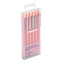 Poppin Luxe Gel Pen, Retractable, Fine 0.7 mm, Black Ink, Blush Barrel, 6/Pack View Product Image