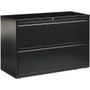 Lorell Fortress Series Lateral File - 42" Width x 18.6" Depth x 28.1" Height - 2 x Drawer(s) for File - Letter, Legal, A4 - Lateral - Interlocking, Leveling Glide, Ball-bearing Suspension, Label Holder