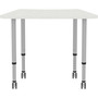 Lorell Table, Trapezoid, Height-Adj, 60"x23.62"x26-5/8"-33-5/8", GY (LLR69583) View Product Image