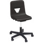 Lorell Classroom Adjustable-Height Padded Mobile Task Chair - 5-star Base - Black - Polypropylene