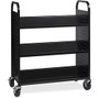 Lorell Double-sided Book Cart - 6 Shelf - Round Handle - 5" Caster Size - Steel - 38" Width x 18" Depth x 46.25" Height - (LLR99931)