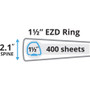 Avery Durable View Binder with DuraHinge and EZD Rings, 3 Rings, 1.5" Capacity, 11 x 8.5, White, (9401) View Product Image