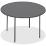 Iceberg IndestrucTable TOO Folding Table - Round Top - Four Leg Base - 4 Legs x 2" Table Top Thickness x 60" Table Top Diameter - Indoor, Outdoor - Charcoal, Powder Coated