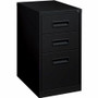 Lorell 22" Box/Box/File Mobile File Cabinet with Recessed Pull - 15" Width x 22" Depth x 27.8" Height - 3 x Drawer(s) for Box, File - Letter - Security Lock, Ball-bearing Suspension - Black