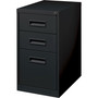 Lorell 22" Box/Box/File Mobile File Cabinet with Recessed Pull - 15" Width x 22" Depth x 27.8" Height - 3 x Drawer(s) for Box, File - Letter - Security Lock, Ball-bearing Suspension - Black