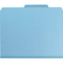Smead Four-Section Pressboard Top Tab Classification Folders, Four SafeSHIELD Fasteners, 1 Divider, Letter Size, Blue, 10/Box