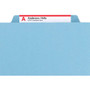 Smead Four-Section Pressboard Top Tab Classification Folders, Four SafeSHIELD Fasteners, 1 Divider, Letter Size, Blue, 10/Box