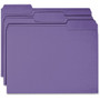 Business Source 1/3 Tab Cut Recycled Top Tab File Folder - 11 pt. - Purple - 10% Recycled