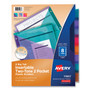 Avery Big Tab Insertable Two-Pocket Plastic Dividers, 8-Tab, 11.13 x 9.25, Assorted, 1 Set (AVE11983)