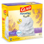 Glad ForceFlex Kitchen Drawstring Trash Bags, 13 gal, Gain Lavender Scent, 24 x 27.38, White, 80 Bags/Box, 3 Boxes/Carton