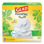Glad ForceFlex Kitchen Drawstring Trash Bags, 13 gal, Gain Original Scent, 24 x 27.38, White, 80/Box