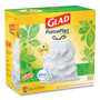 Glad ForceFlex Kitchen Drawstring Trash Bags, 13 gal, Gain Original Scent, 24 x 27.38, White, 80/Box