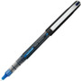 uniball VISION Rollerball Pen, Stick, Extra-Fine 0.5 mm, Blue Ink, Black/Blue/Clear Barrel, 12/Pack