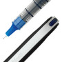 uniball VISION Rollerball Pen, Stick, Extra-Fine 0.5 mm, Blue Ink, Black/Blue/Clear Barrel, 12/Pack