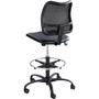 Safco Vue Series Mesh Extended-Height Chair, Supports Up to 250 lb, 23" to 33" Seat Height, Black Vinyl Seat, Black Base