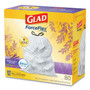 Glad ForceFlex Kitchen Drawstring Trash Bags, 13 gal, Gain Lavender with Febreze Freshness, 24 x 27.38, White, 80/Box