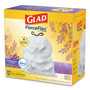 Glad ForceFlex Kitchen Drawstring Trash Bags, 13 gal, Gain Lavender with Febreze Freshness, 24 x 27.38, White, 80/Box