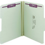 Smead Recycled Pressboard Fastener Folders, 1/3-Cut Tabs, Two SafeSHIELD Fasteners, 1" Expansion, Letter Size, Gray-Green, 25/Box