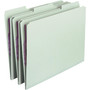 Smead Recycled Pressboard Fastener Folders, 1/3-Cut Tabs, Two SafeSHIELD Fasteners, 1" Expansion, Letter Size, Gray-Green, 25/Box