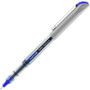 uniball VISION Needle Rollerball Pen, Stick, Fine 0.7 mm, Blue Ink, Gray/Clear/Blue Barrel, Dozen