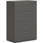 HON Mod HLPLLF3620L4 Lateral File - 53" Height x 36" Width x 20" Depth - 4 - Finish: Slate Teak