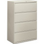 HON Brigade 800 H884 Lateral File - 53.3" Height x 36" Width x 18" Depth - 4 - Finish: Light Gray