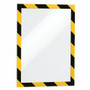 DURABLE Twin-color Border Self Adhesive Security Frame - 8.50" Holding Width x 11" Holding Height - Square Shape - Self-adhesive, Flexible, Magnetic - Black, Transparent, Yellow