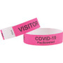 Advantus COVID Prescreened Visitor Wristbands - 3/4" Width x 10" Length - Rectangle - Pink - Tyvek - (AVT76099)