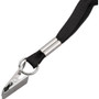 Advantus Flat Clip Lanyard - 36" Length - Black - Woven, Metal