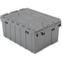 Akro-Mils Attached Lid Storage Container - Internal Dimensions: 8.63" Height - External Dimensions: 21.5" Length x 15" Width x 9" Height - 35 lb - 8 gal - Padlock, String/Button Tie Closure