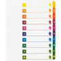 Business Source Color-coded Table of Contents/Tabs Index Dividers - Printed Tab(s) - Digit - 1-10 - 10 Tab(s)/Set - 3 Hole Punched