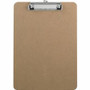 Business Source Flat Clip Clipboard - 9" x 12 1/2" Sheet Size - Hardboard - Brown - (BSN16508)