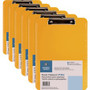 Business Source Flat Clip Clipboard - 9" x 12" Sheet Size - Plastic - Neon Orange - (BSN01866BD)