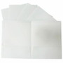 Business Source Letter Pocket Folder - 8 1/2" x 11" - 100 Sheets Capacity - 2 Internal Pocket(s) - White - Laminated, Durable, Die-cut