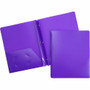 Business Source Letter Portfolio - 8 1/2" x 11" - 50 Sheets Capacity - 3 x Prong Fastener(s) - 2 Pocket(s) - Purple