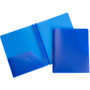 Business Source Letter Portfolio - 8 1/2" x 11" - 50 Sheets Capacity - 3 x Prong Fastener(s) - 2 Pocket(s) - Blue