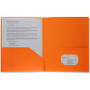 Business Source Letter Portfolio - 8 1/2" x 11" - 30 Sheets Capacity - 2 Pocket(s) - Orange - Durable, Spill Resistant, Wear Resistant, Card Holder