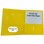 Business Source Letter Portfolio - 8 1/2" x 11" - 125 Sheets Capacity - Inside Front & Back Pocket(s) - Yellow - Card Holder