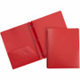 Business Source Letter Portfolio - 8 1/2" x 11" - 50 Sheets Capacity - 3 x Prong Fastener(s) - 2 Pocket(s) - Red