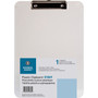 Business Source Flat Clip Clipboard - 9" x 12" Sheet Size - Plastic - Clear - (BSN01869)